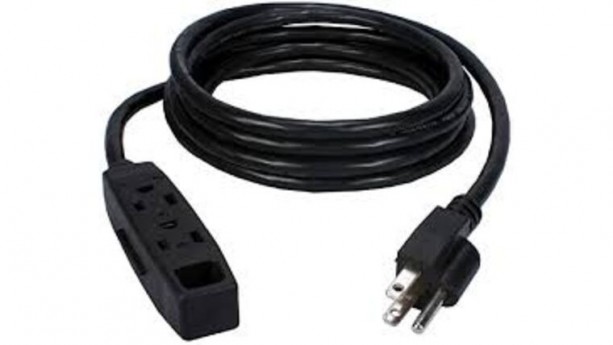 9' Black 14/3 - 3 Plug AC Power Cable Rental