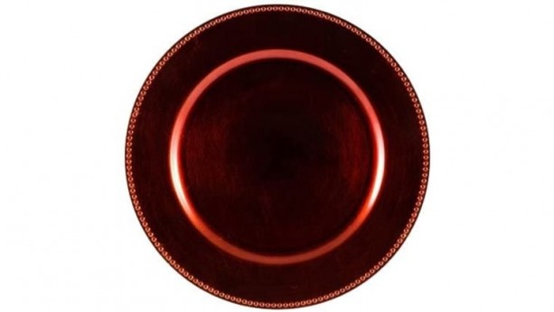 Copper Beaded Acrylic Charger Plate Rental