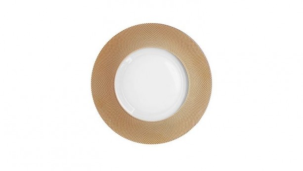 Copper Rim Cara Glass Charger Plate