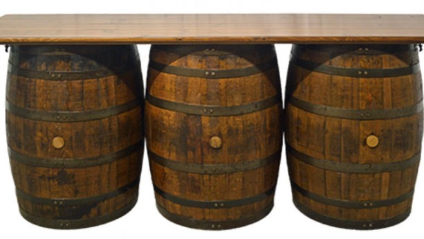 3' x 8' Triple Wine Barrel And Plank Bar Kit Rental