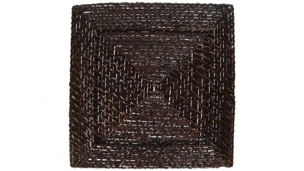 Dark Brown Square Rattan Charger Plate