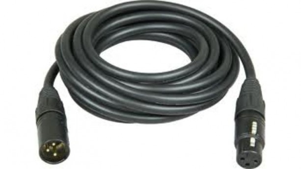 6' Black 3 Pin XLR Angle Cable Rental