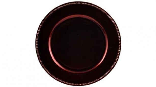 Espresso Brown Beaded Acrylic Charger Plate Rental