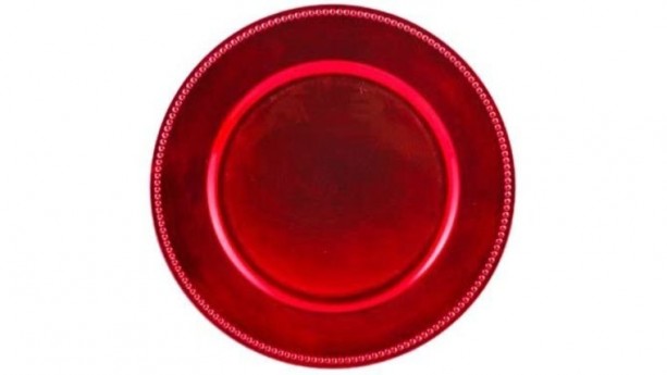 Fuchsia Beaded Acrylic Charger Plate Rental