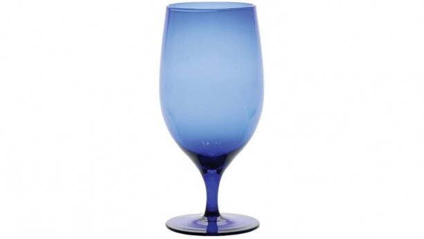 Glass Gala Collection Goblet/Beverage Glass 15 Ounce, Cobalt
