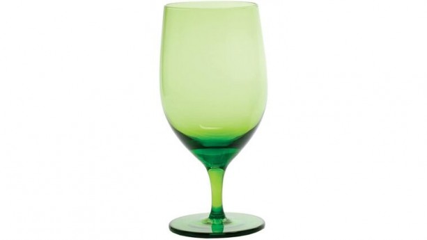 Glass Gala Collection Goblet/Beverage Glass 15 Ounce, Olive