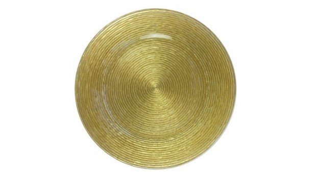 Gold Glitter Glass Charger Plate