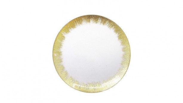 Gold Selene Glass Round Charger Plate