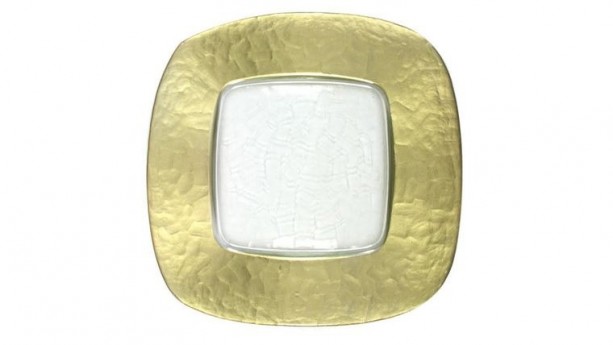 Gold Square Charger Plate with Clear Center