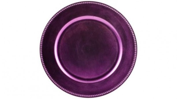 Lavender Beaded Acrylic Charger Plate Rental