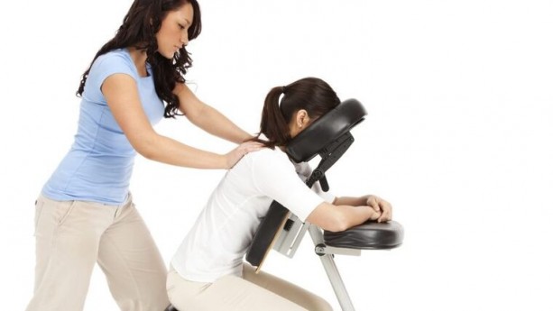 Massage Therapist With Message Chair