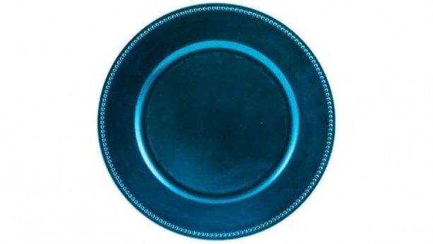 Ocean Blue Beaded Acrylic Charger Plate Rental