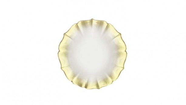 Pearl with Gold Glass Charger Plate