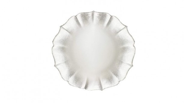 Pearl with Silver Glass Charger Plate
