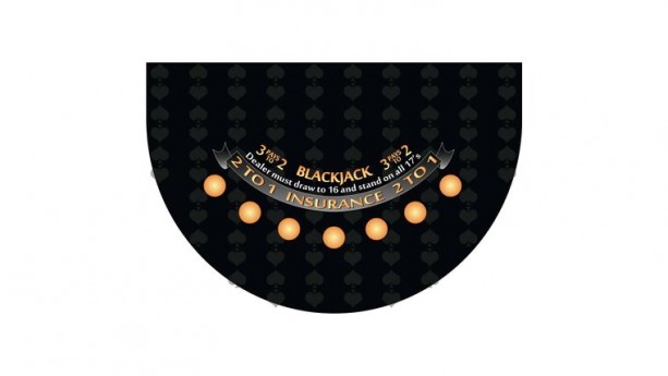 6' Black Blackjack Casino Game Table Kit Rental