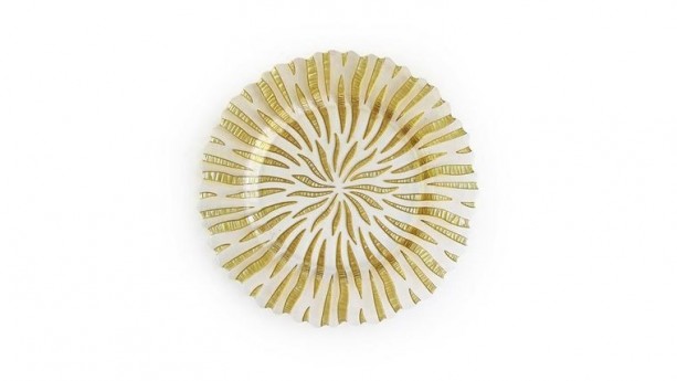 Round Halley Gold Glass Charger Plate