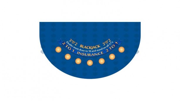 6' Blue Blackjack Casino Game Table Kit Rental