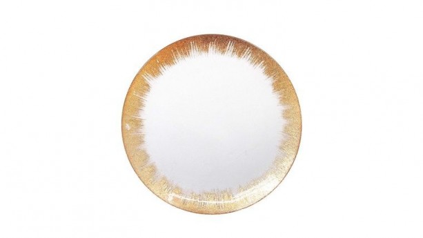 Silver Speckled Glass Round Charger Plate