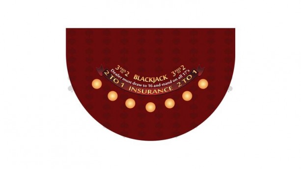 6' Burgundy Blackjack Casino Game Table Top Only