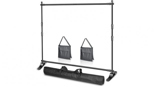 10 x 8ft (W X H) Photo Backdrop Banner Stand - Adjustable Telescopic Tube Trade Show Display Stand, Step and Repeat Frame Stand for Professional Photography Booth Background Stand Kit