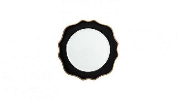 Trieste White/Black/Gold Charger Plate