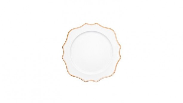 Trieste White/Gold Charger Plate