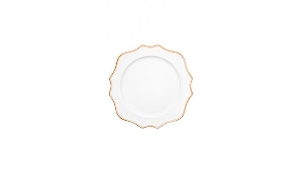 Trieste White/Gold Dinner Plate