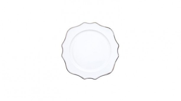 Trieste White/Silver Charger Plate