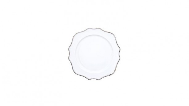 Trieste White/Silver Dinner Plate