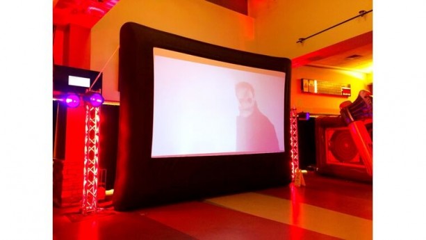   16' x 9' Inflatable Video Screen Showing Scary Videos
