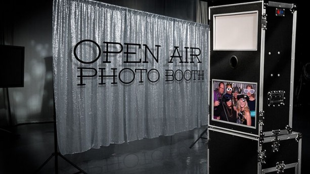 Open Air Photo Booth With Backdrop Rental