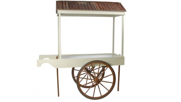 Flower Cart With Corrugated Metal Top