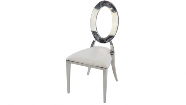 Stainless Steel & White Ava Dining Chair