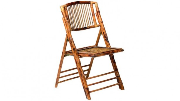 Stick Back Wood Bamboo Folding Chair Rental