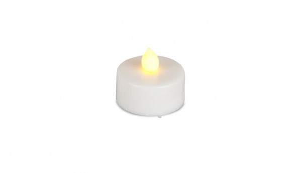 White Battery Operated LED Tea Lights with Flicker