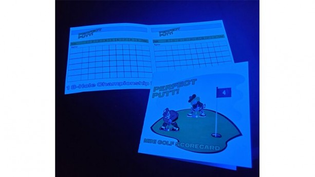 Black Light Folding Mini Golf Score Card Purchase