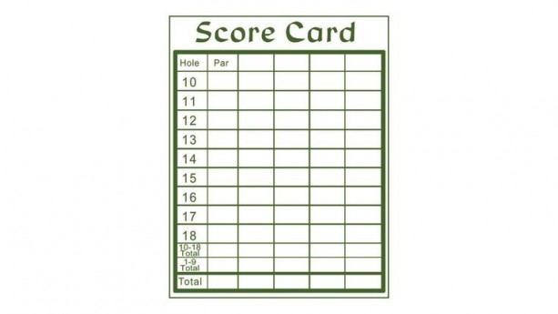 Holes 10-18 Mini Golf Score Card Purchase