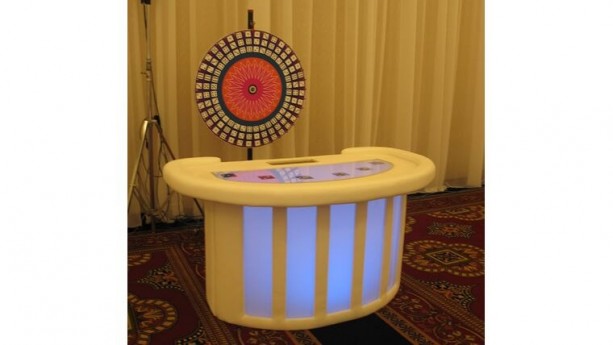 Illuminated LED White Casino Money Wheel Game Table Kit