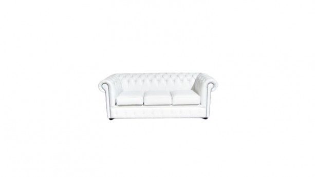 White Chesterfield Sofa Three Seater