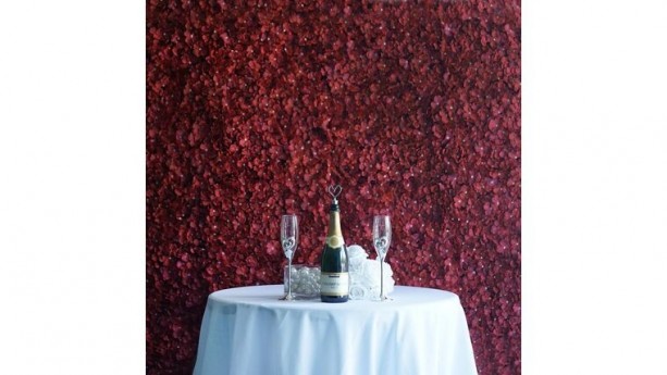 UV Protected Burgundy Artificial Hydrangea Flower Wall Panels