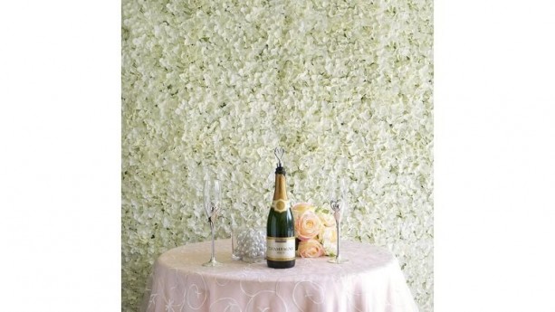 UV Protected Cream Hydrangea Flower Wall Mat Panel