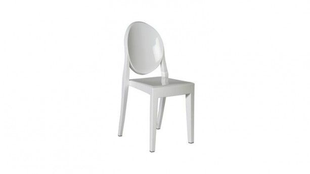 White Phantom Arcrylic Armless Stacking Chair Rental