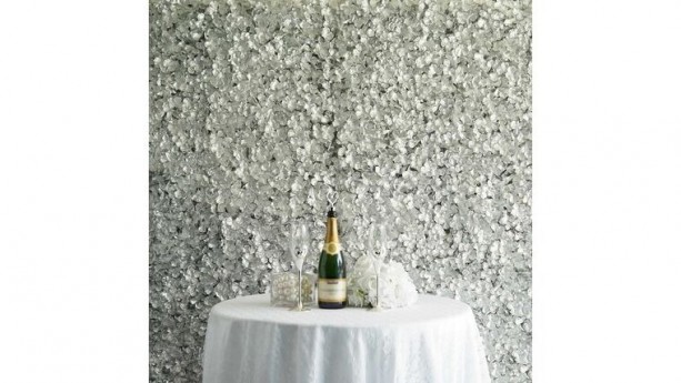 UV Protected Silver Artificial Hydrangea Flower Wall Panels