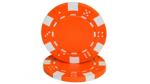 Brybelly Orange Clay Composite Striped 11.5 Poker Chip Rental