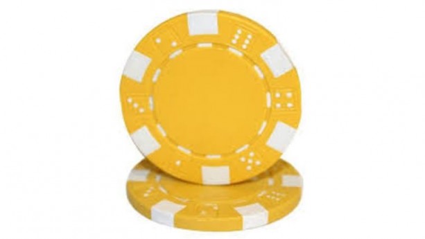 Brybelly Yellow Clay Composite Striped 11.5 Poker Chip Rental
