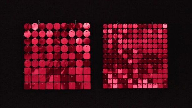 Ruby Red Mirror Sequin Panel
