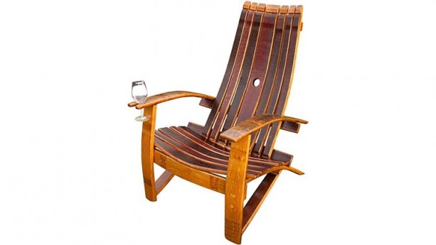 Adirondack Wooden Wine Barrel Chair