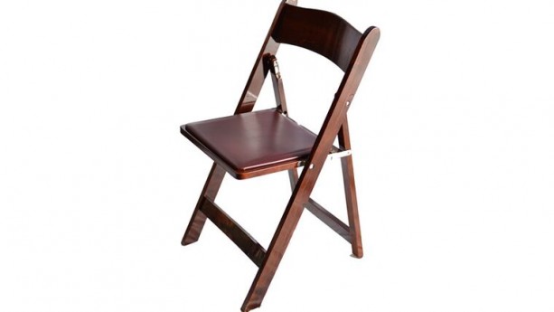 Mahogany Padded Resin Folding Chair