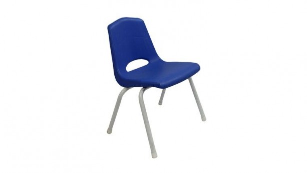 Blue Metal Folding Kids Chair With Plastic Seat Rental
