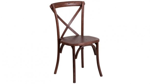 Mahogany Wood Cross Back Chair Rental